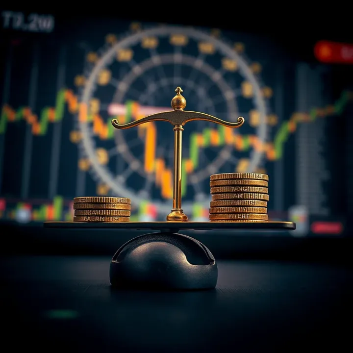 Illustration of risk and reward balance in binary options investment