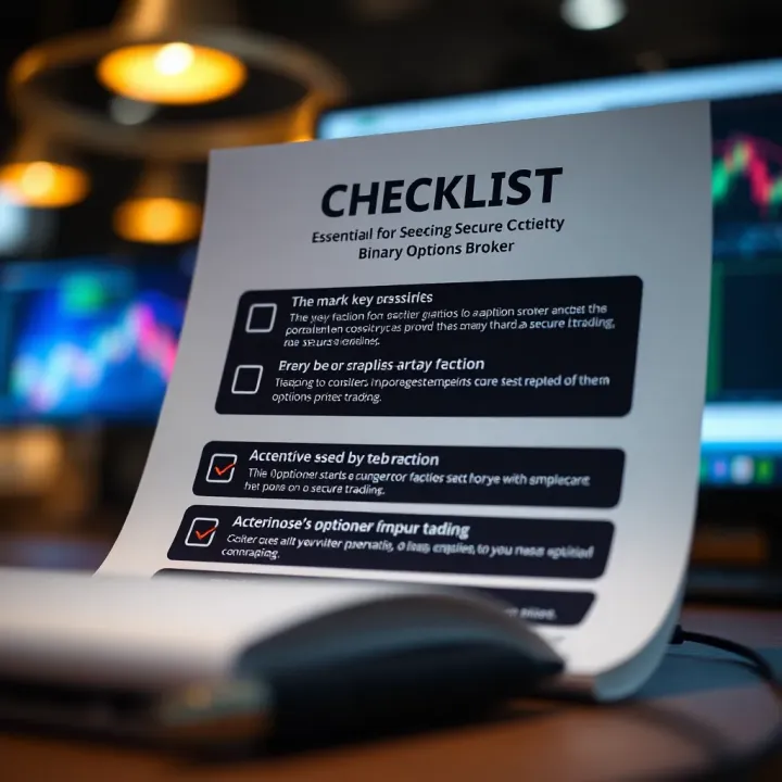 Essential Criteria for Selecting a Secure Binary Options Broker Checklist highlighting key factors to consider when choosing a binary options broker for secure trading