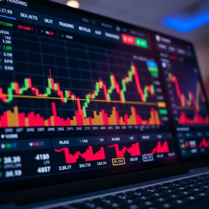 User interface of a trading platform showing charts and market data