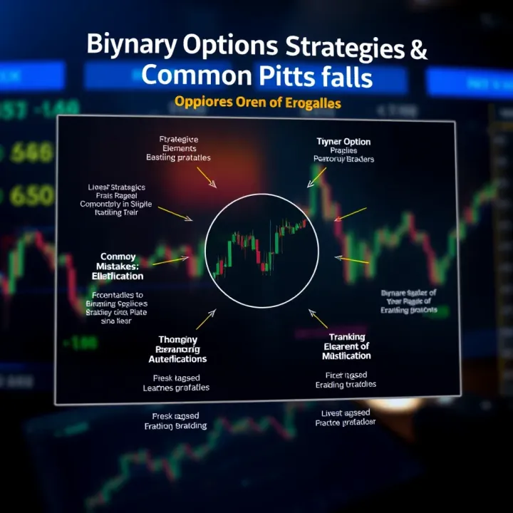 Diagram showing strategic elements and common mistakes in binary options demo trading for risk-free learning