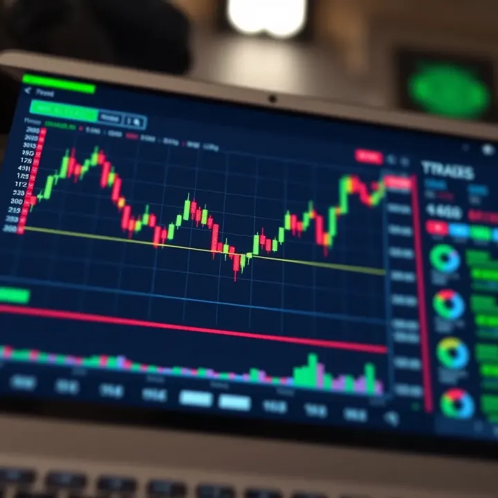 Graph showing binary options trading without initial deposit on a digital platform