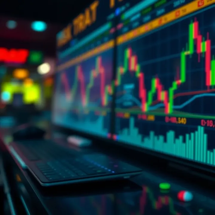 Conceptual illustration of risk management and strategy planning in binary options trading