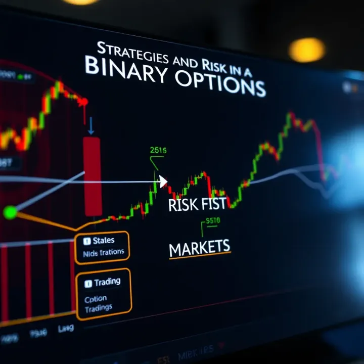 Diagram illustrating key strategies and risk management techniques for binary options