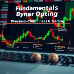 Fundamentals of Binary Options Trading Diagram illustrating the basic concept of binary options trading with asset price movement and potential outcomes
