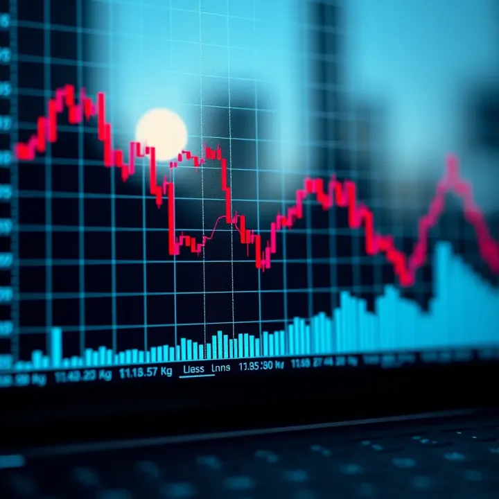 Graph showing upward and downward trends representing binary options trading