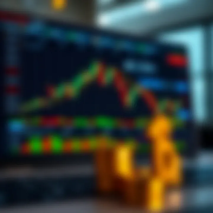 Binary Options Demo Trading Platform Overview Conceptual illustration of binary options demo trading interface with charts and virtual currency symbols