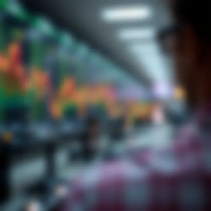 Diagram illustrating binary options trading with upward and downward price movements