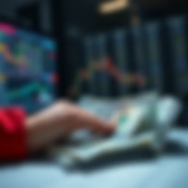 Conceptual illustration showing risk-free trading practice with virtual money in binary options