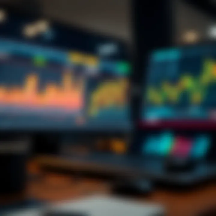 Visual representation of risk management tools including charts, matrices, and software interfaces for decision making
