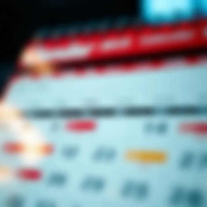 Economic calendar highlighting key financial events and dates for investment planning