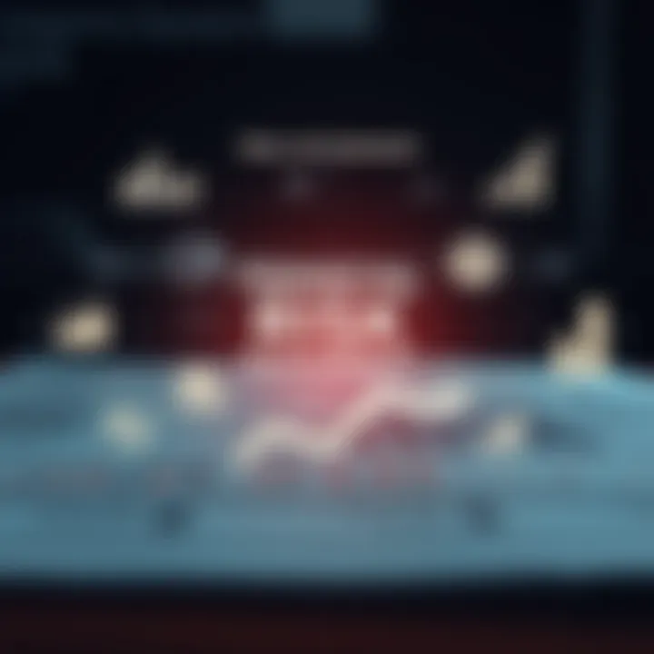 Financial risk management concept with charts and strategic icons