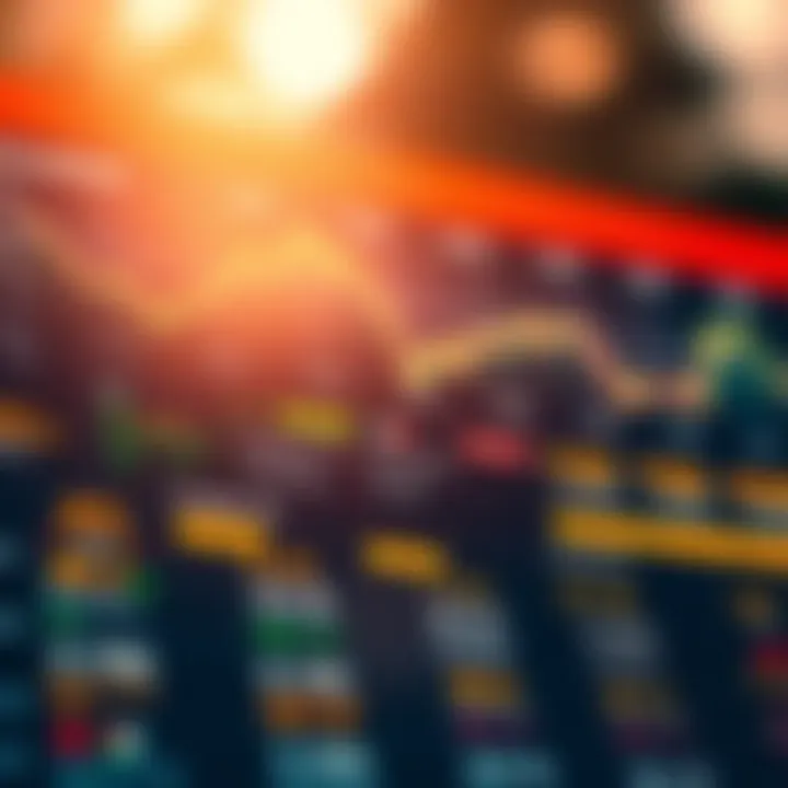 Illustration of a forex economic calendar displaying various economic events and their expected impact on currency markets