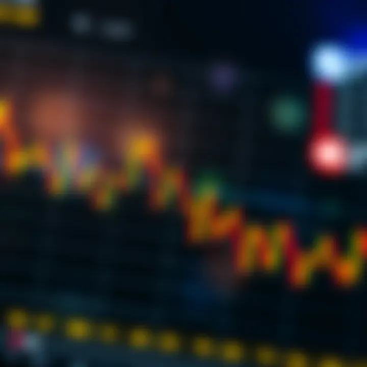 Graph showing currency pairs fluctuations indicating forex market trends