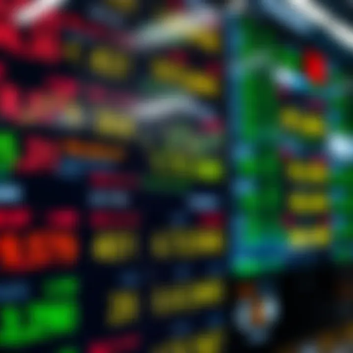 Global currency exchange rates displayed on digital screens