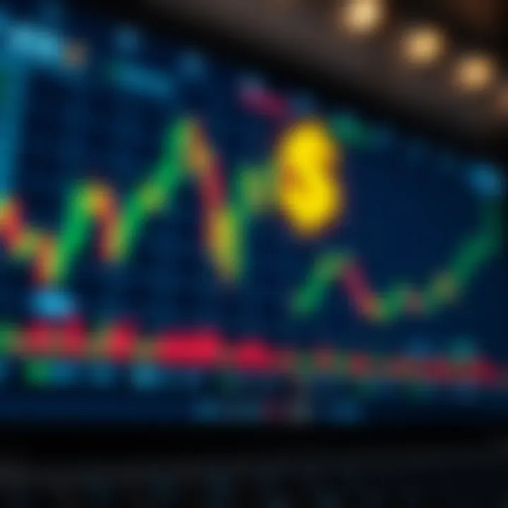 Illustration showing the concept of copy trading in the Forex market with digital charts and currency symbols