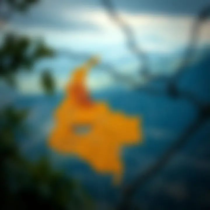 Colombian landscape showing natural disaster risk zones with overlay of mitigation strategies