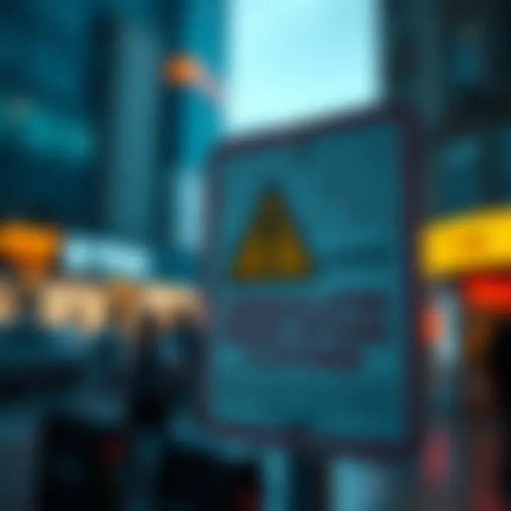 Warning sign highlighting risks of unauthorized trading platforms