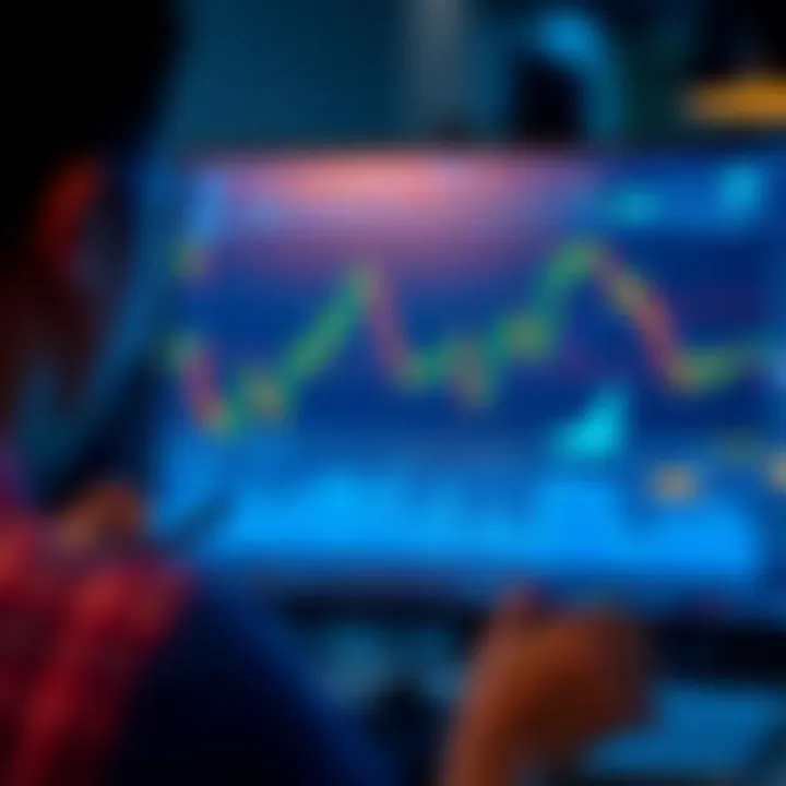 Interactive Trading Platform for Learning and Investment User engaging with a trading platform interface on a computer screen