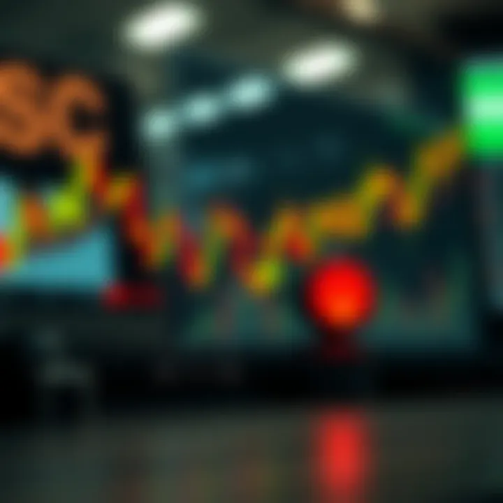 Illustration showing various Japanese candlestick patterns used to analyze market trends