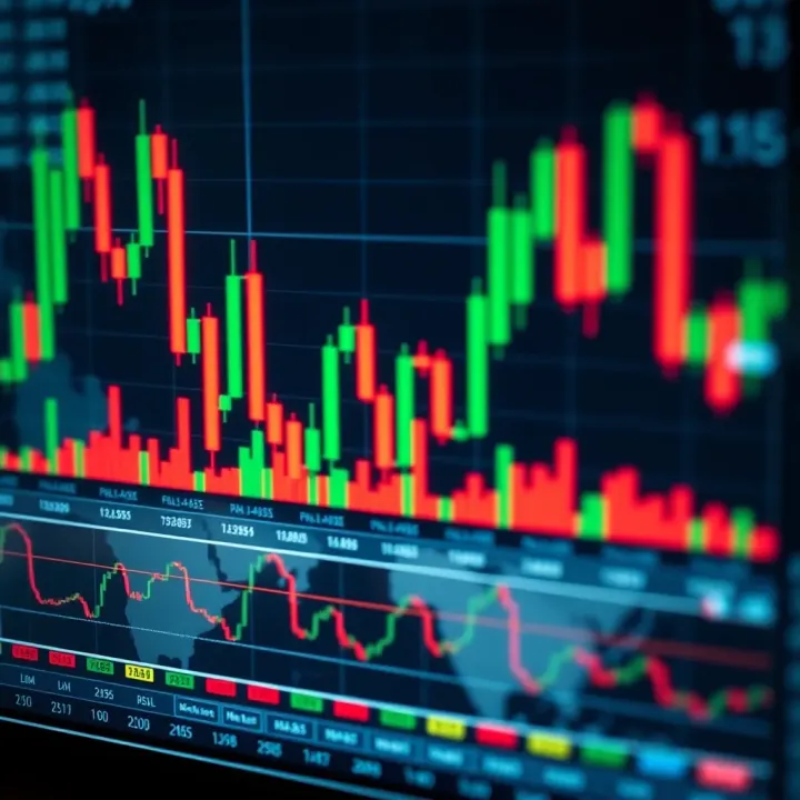 Chart displaying common candlestick patterns used in financial market analysis