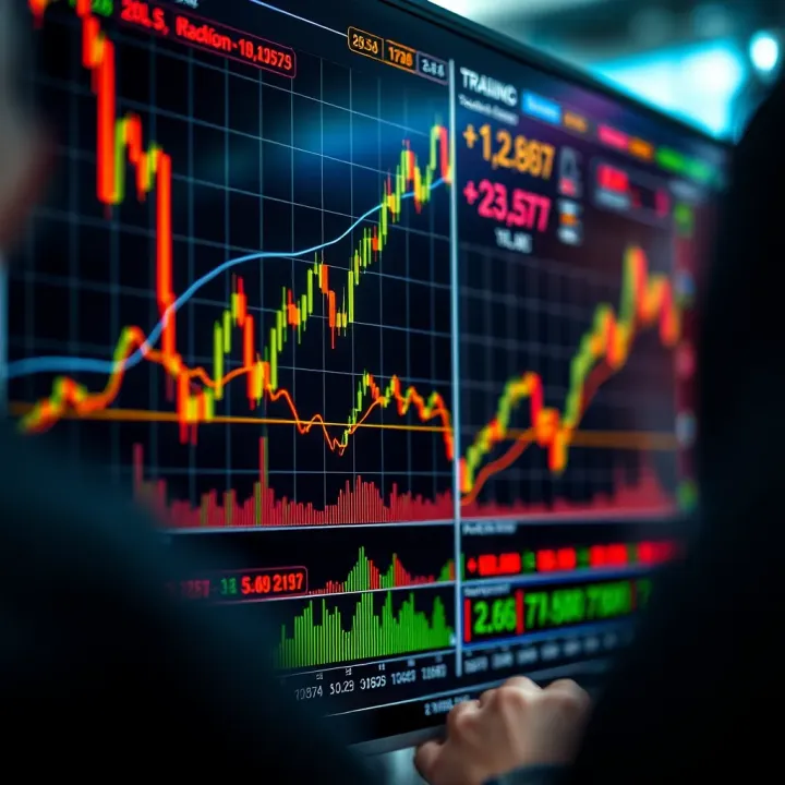 A detailed chart displaying various financial market trends and data analysis for trading education