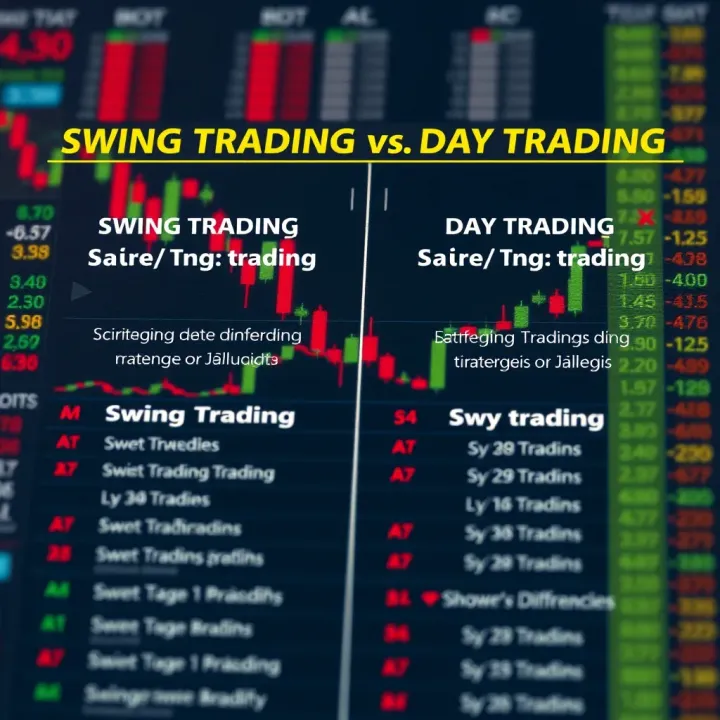 Comparison chart illustrating key differences between swing trading and day trading strategies