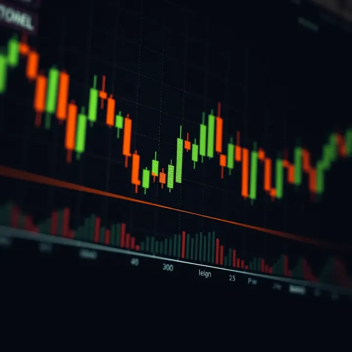 Graph showing candlestick patterns used in technical trading analysis