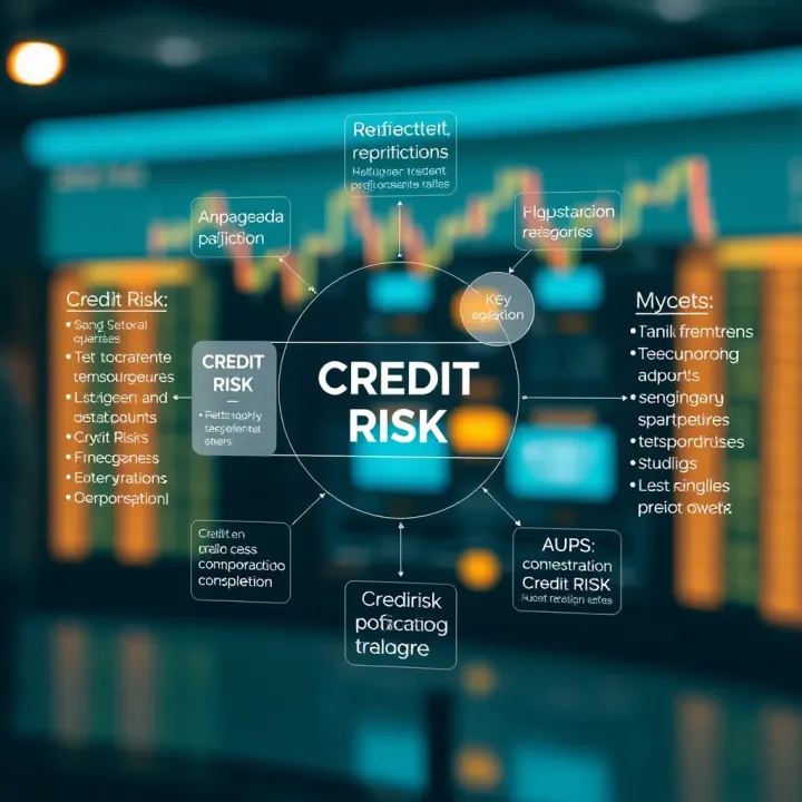 Conceptual diagram illustrating credit risk factors and their impact on financial stability