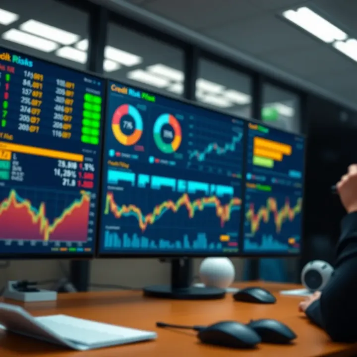 Credit Risk Monitoring and Control Tools Dashboard showing credit risk metrics and monitoring tools in financial institution