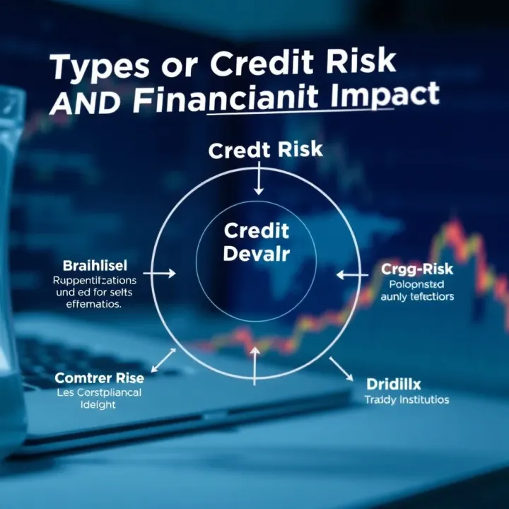 Diagram illustrating different types of credit risk and their impact on financial institutions