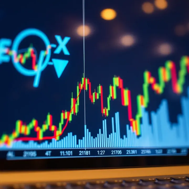 Graph showing currency price movements influenced by economic indicators