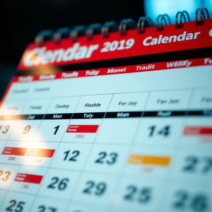 Economic calendar highlighting key financial events and dates for investment planning