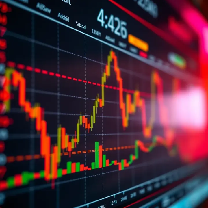 Technical analysis chart showing key indicators for swing trading in the Colombian stock market