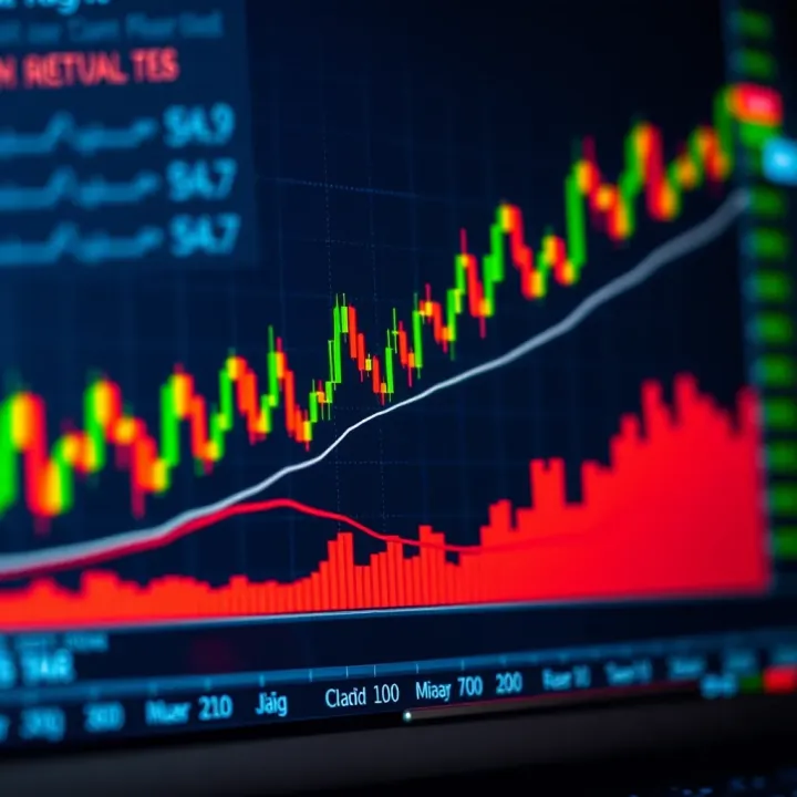 Graph illustrating common chart patterns such as head and shoulders and double tops in market analysis