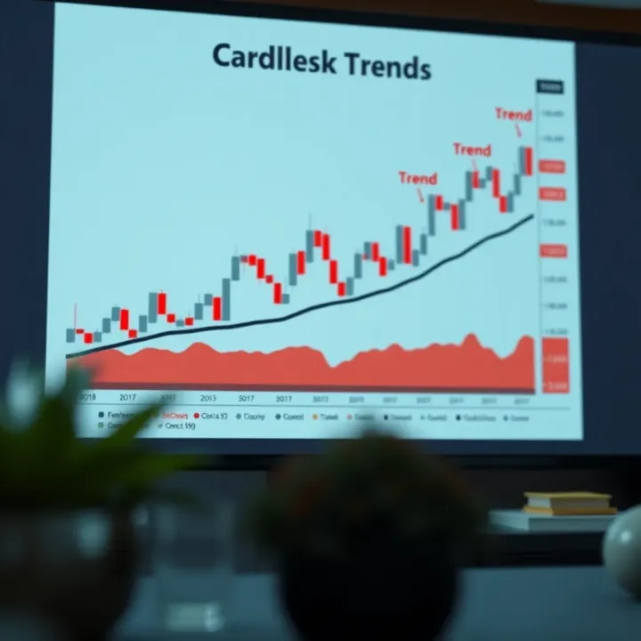 Diagram depicting trend types in financial markets with highlighted candlestick signals indicating trend changes