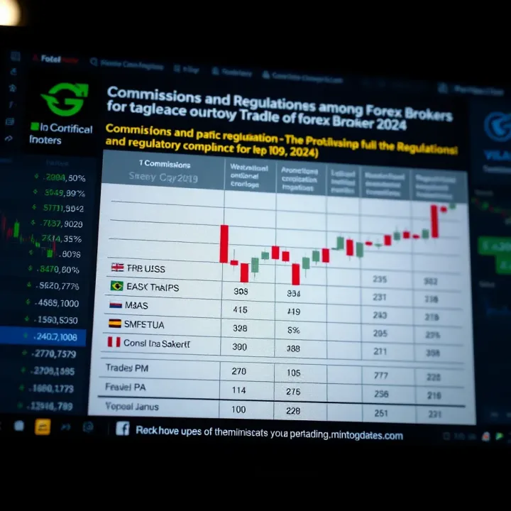 Comparison of Commissions and Regulations Among Leading Forex Brokers Comparison chart highlighting commissions and regulatory compliance of top forex brokers