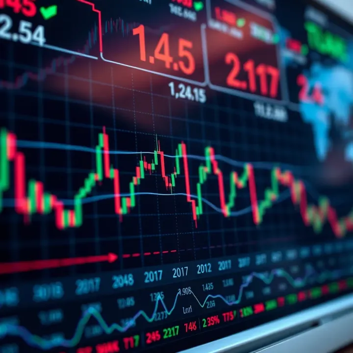 Currency Price Fluctuations and Market Trends in Forex Trading Graph showing currency price fluctuations and market trends