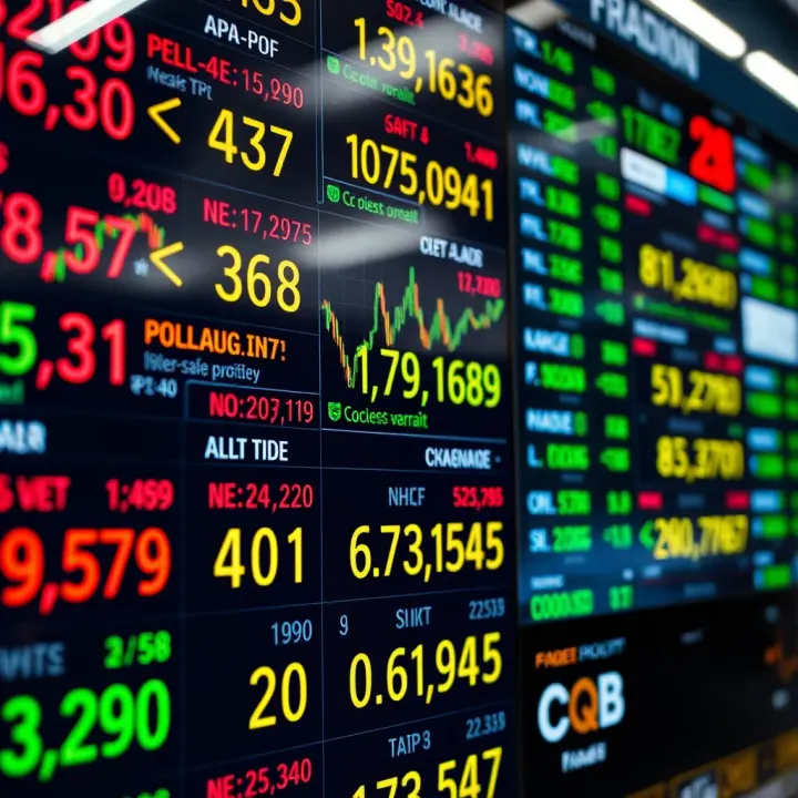 Global currency exchange rates displayed on digital screens