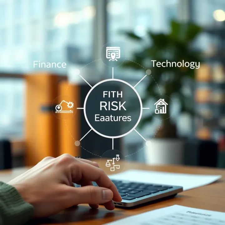 Risk Control Measures Across Different Sectors Diagram showing diverse sectors such as finance, health, and technology connected through risk control measures