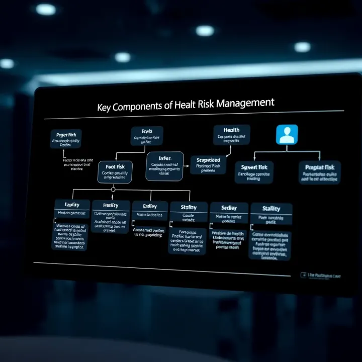 Flowchart illustrating key components and stages of health risk management