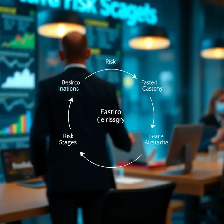 Diagram illustrating key stages of risk management cycle in business context