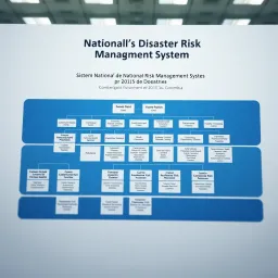 Structure of Colombia's National Disaster Risk Management System Organizational chart showing the structure of Colombia's National Disaster Risk Management System with interconnected government agencies and coordination bodies