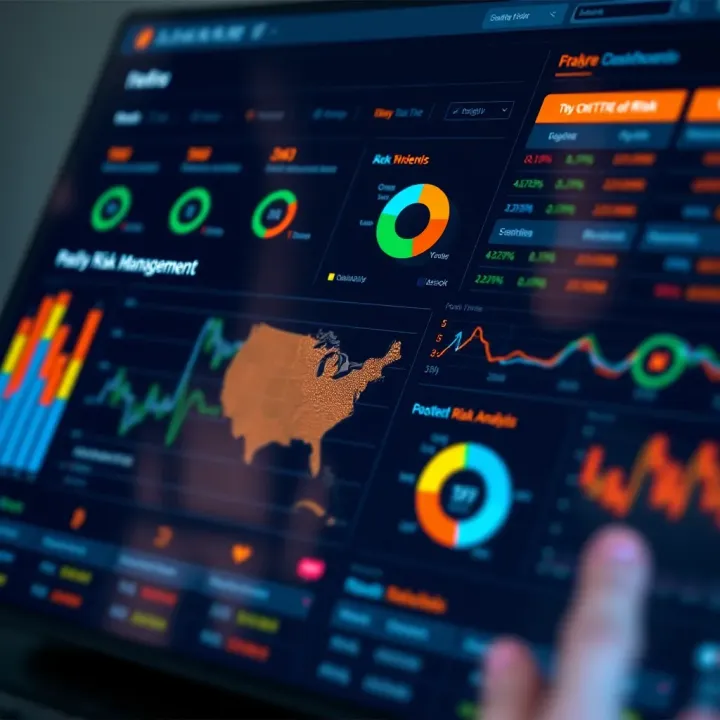 Dashboard displaying key risk indicators and analytics for enterprise risk management