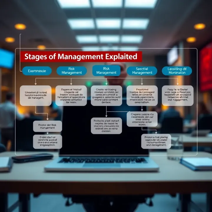 Flowchart illustrating the stages of risk management from identification to monitoring