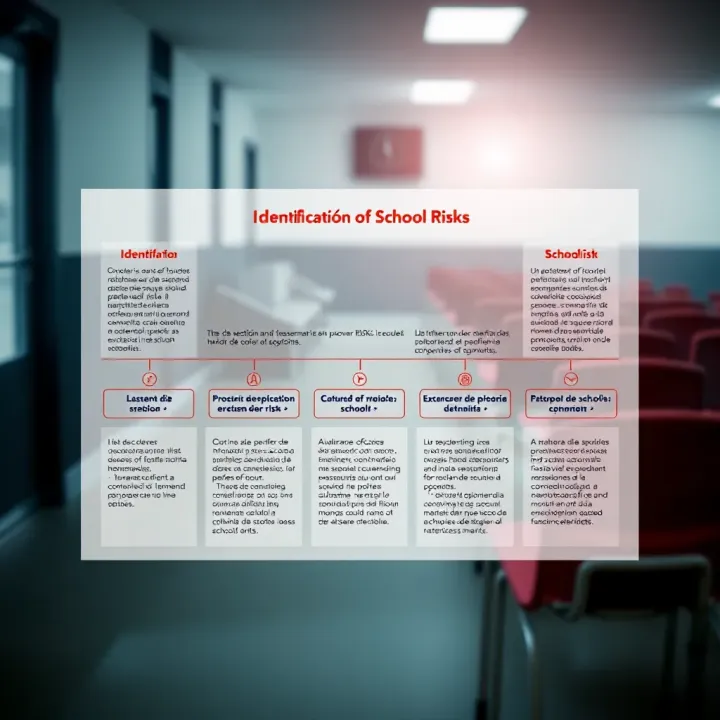Diagram illustrating the identification and assessment of potential risks in a school environment