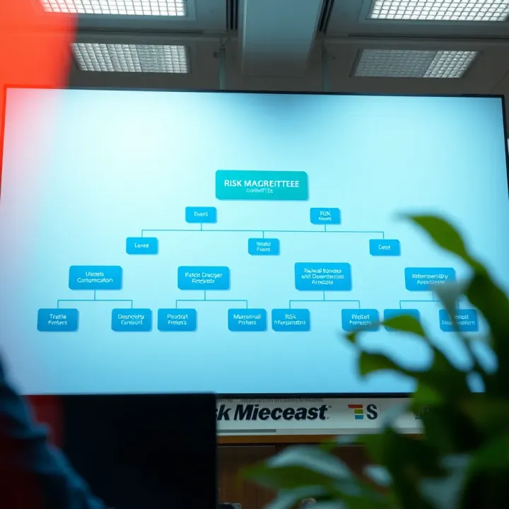 Organizational chart illustrating the structure and roles within a risk management committee