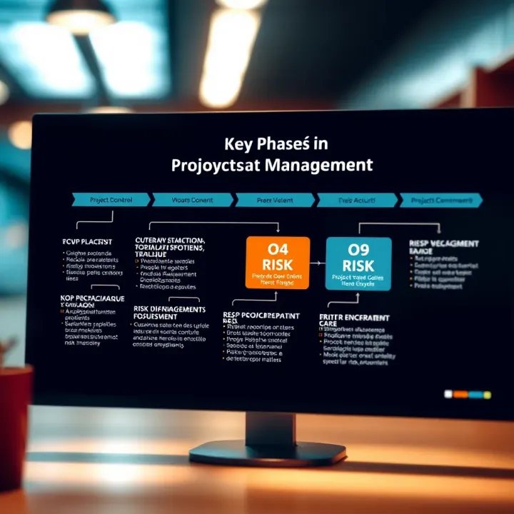 Flowchart showing key phases of risk management in project lifecycle