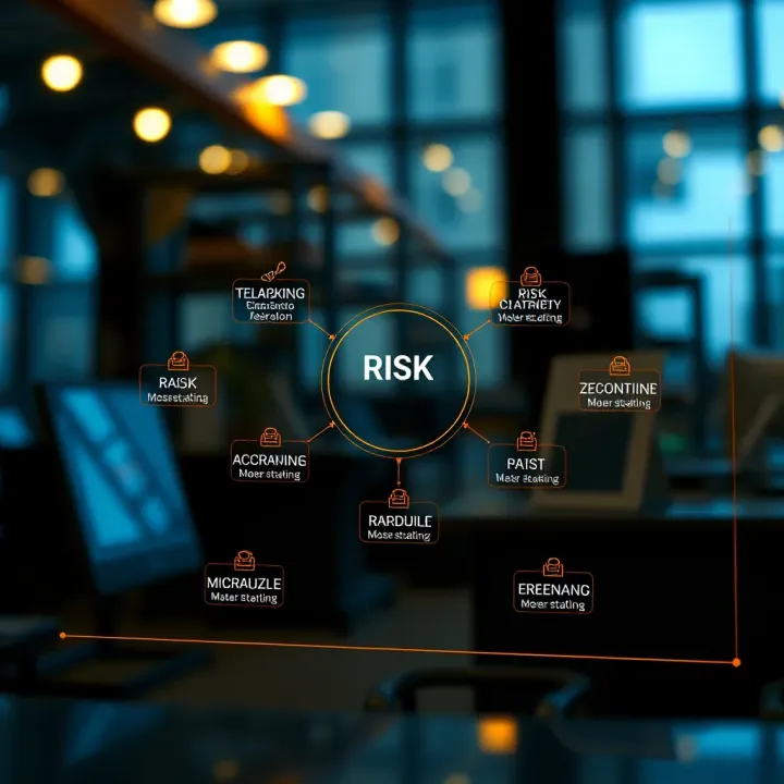 Visual framework depicting interconnected risk factors and mitigation measures