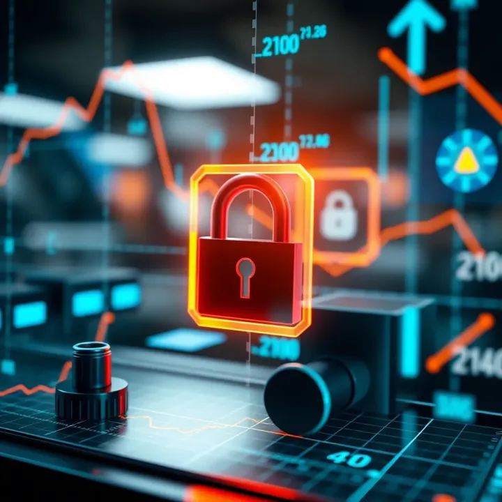 Security Aspects of Online Trading Platforms in Colombia Illustration showing secure online trading with digital locks and financial icons