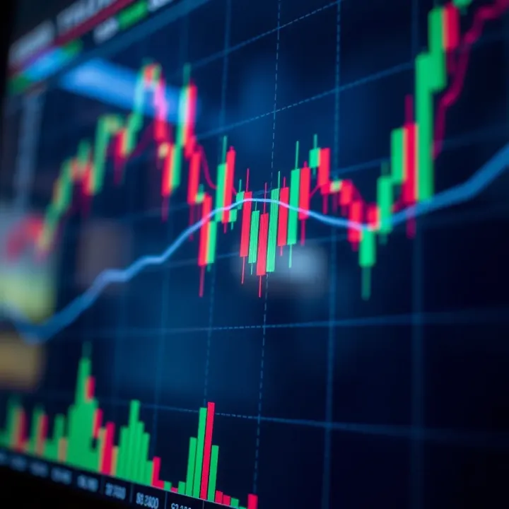 Chart showing financial market price movements with technical indicators